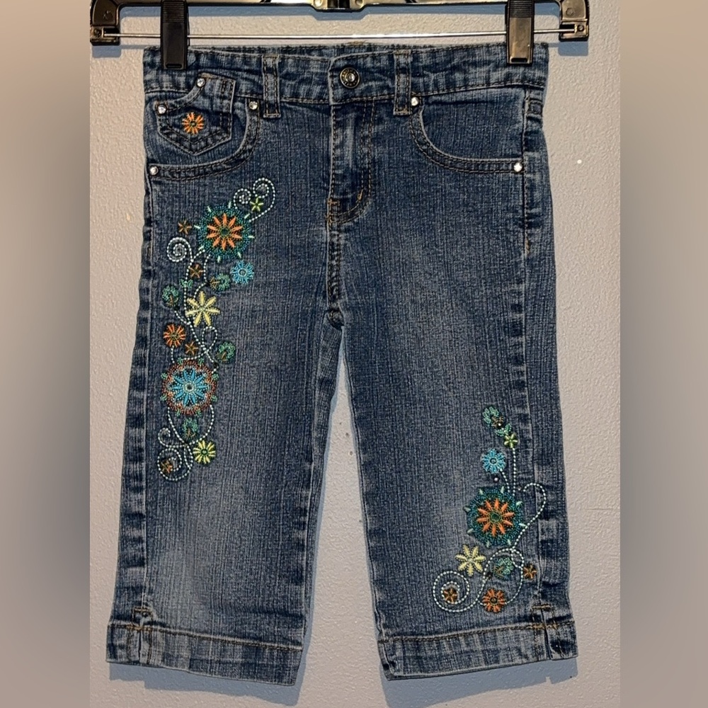 Girls Embroidered Arizona Button Snap Jeans